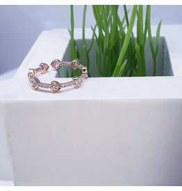 RGF0351-Rose Gold Hearts Ring