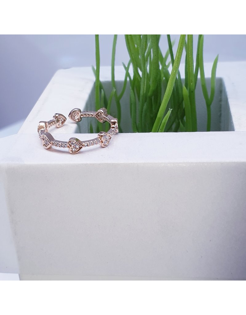 RGF0351-Rose Gold Hearts Ring