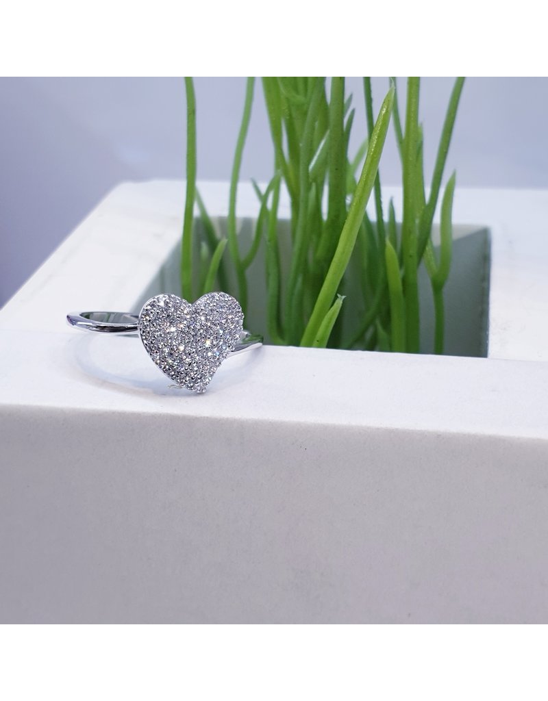 RGF0391-Silver, Heart  Ring