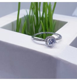 RGF0003-Silver, Diamond Simulant Ring