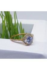 RGF0009-Gold, Diamond Simulant Ring