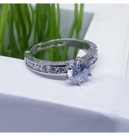 RGF0015-Silver, Diamond Simulant Ring