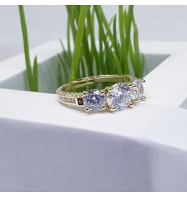 RGF0022-Gold, Diamond Simulant Ring