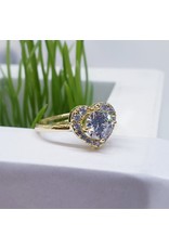 RGF0028-Gold, Diamond Simulant Ring