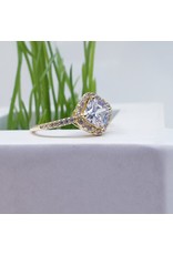 RGF0045-Gold, Diamond Simulant Ring