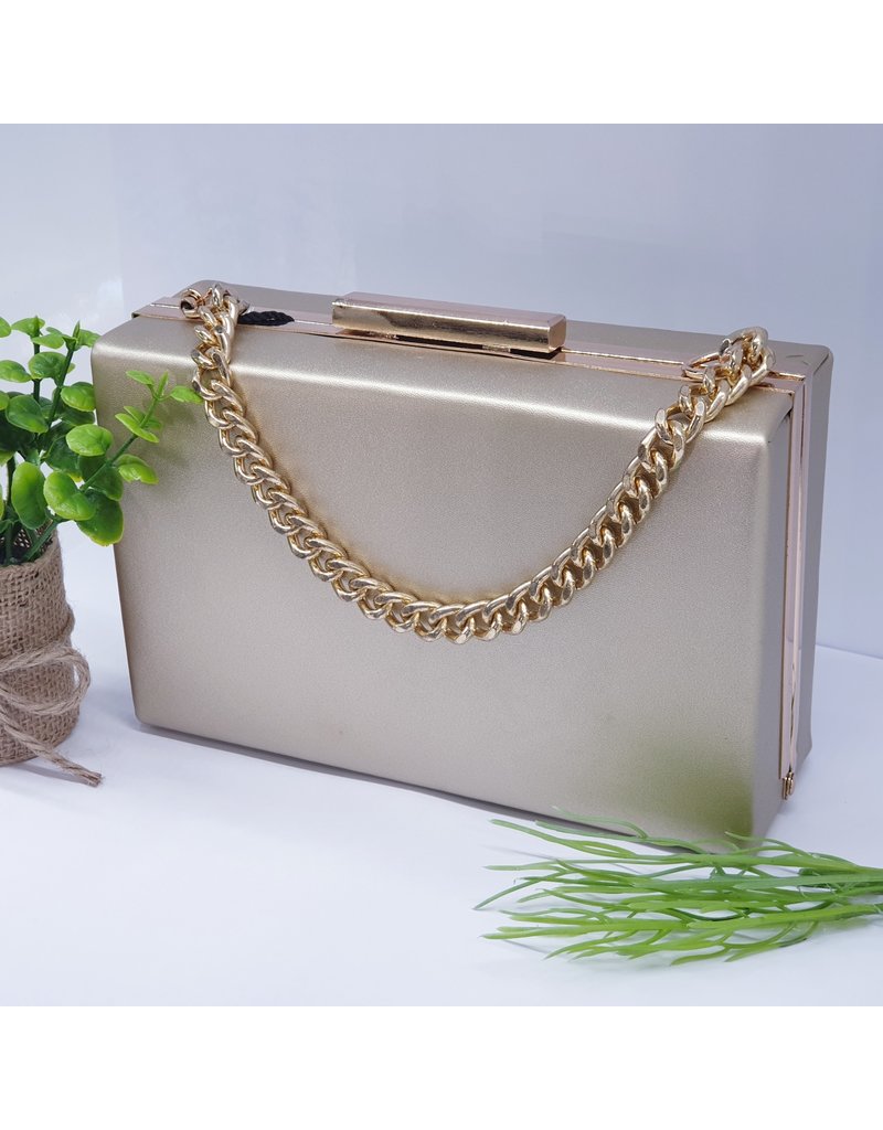 CTB0003 - Gold, Rectangle Clutch