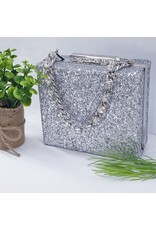 CTB0007 - Silver, Square Clutch