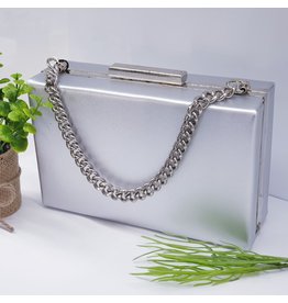 CTB0004 - Silver, Rectangle Clutch