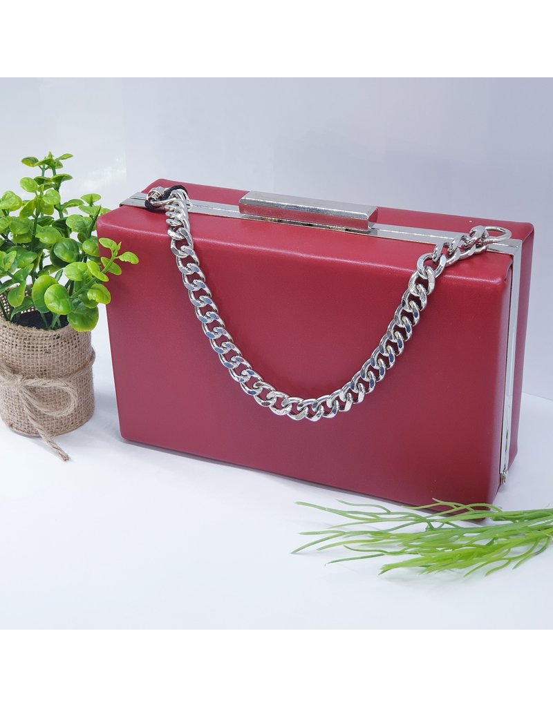 CTA0007 - Red, Rectangle Clutch