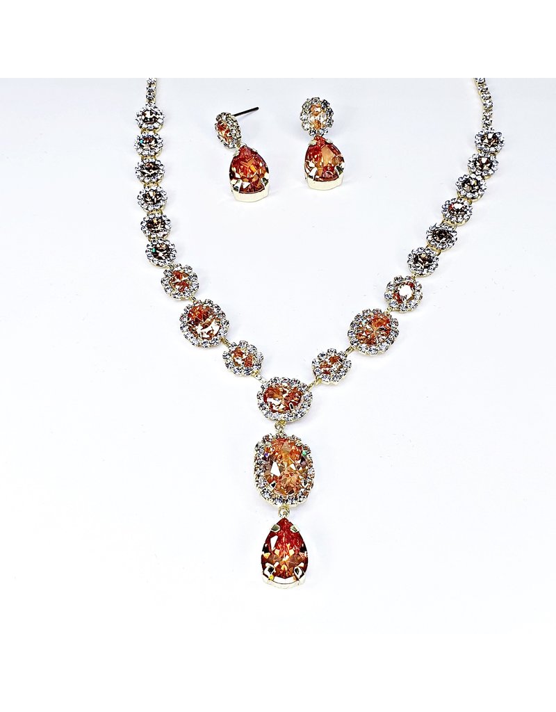 CSE0013 - Gold, Citrine Stone Formal Set