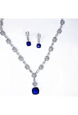 CSE0019 - Silver, Blue Stone Formal Set