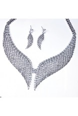 CSE0027 - Silver, Monochrome Leaf Formal Set