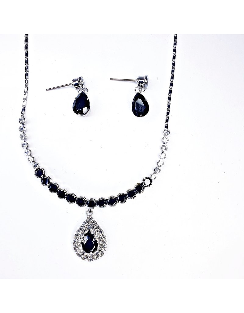 CSE0049 - Silver, Black Stone Formal Set