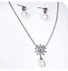 CSE0055 - Rose Gold, Pearl Stone Formal Set