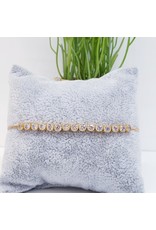 BJH0026 - Gold, Diamante Adjustable Bracelet