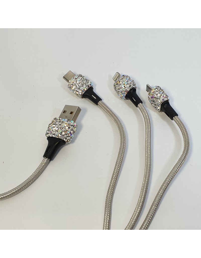 HRG0303 - Silver 3 Plug Charger Color 3 Head Charger