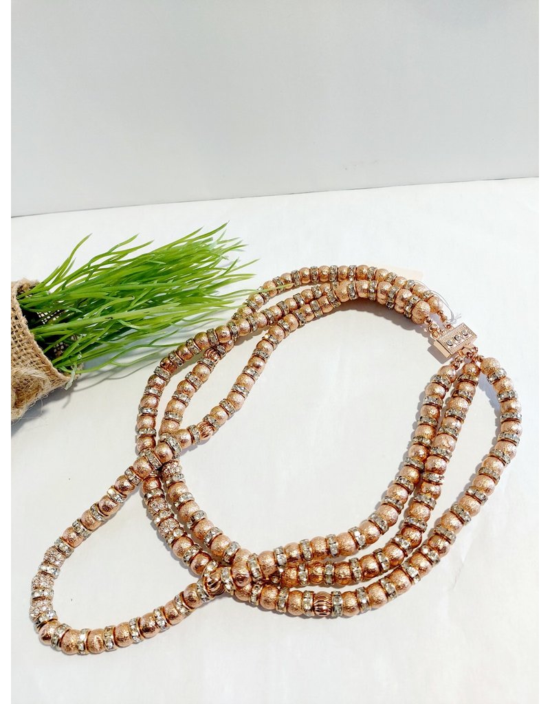 50313757 - Rose Gold 3 Layer Necklace Ball Range
