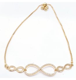 BJI0009 - Gold Infinity  Adjustable Bracelet