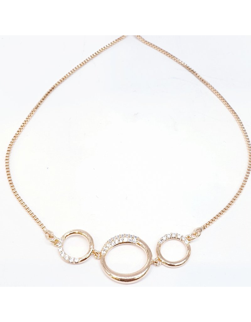 BJI0043 - Gold Circular  Adjustable Bracelet