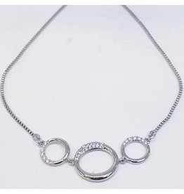 BJI0045 - Silver Circular  Adjustable Bracelet