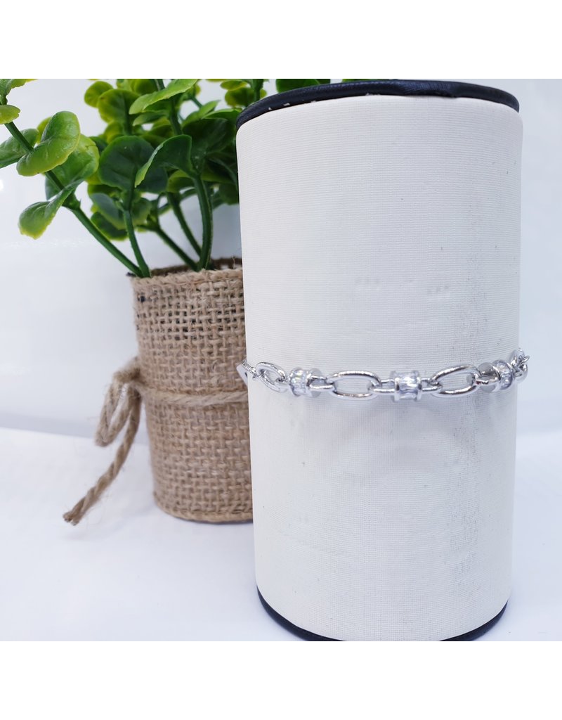 BJI0064 - Silver   Adjustable Bracelet