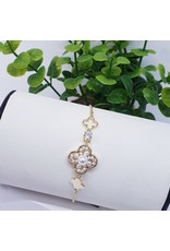 BJI0067 - Gold Clove Pearl Adjustable Bracelet