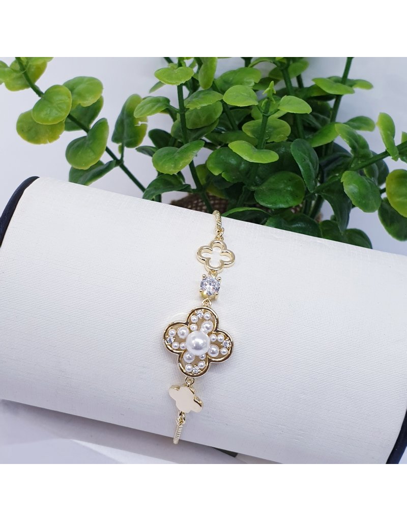 BJI0067 - Gold Clove Pearl Adjustable Bracelet