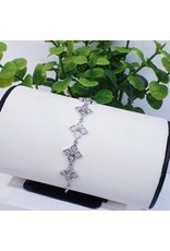 BJI0101 - Silver Flower  Adjustable Bracelet