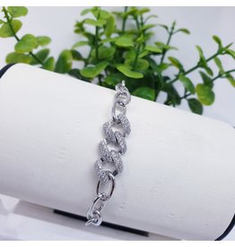 BJI0073 - Silver S Link   Adjustable Bracelet