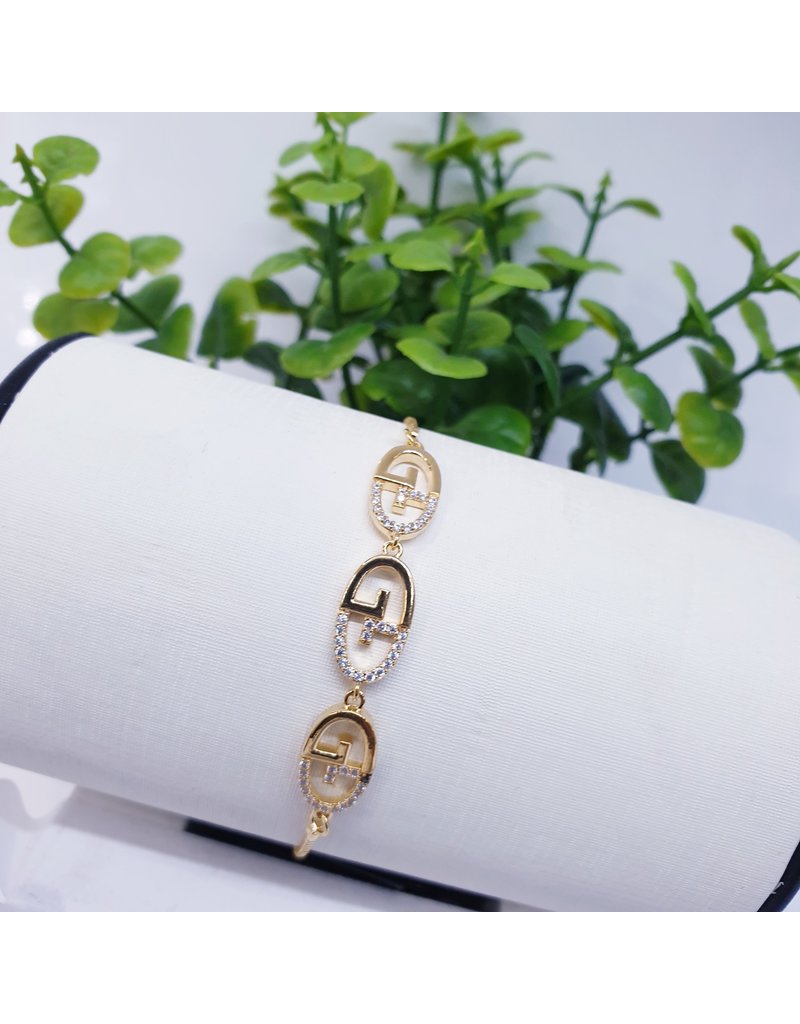 BJI0074 - Gold G  Adjustable Bracelet