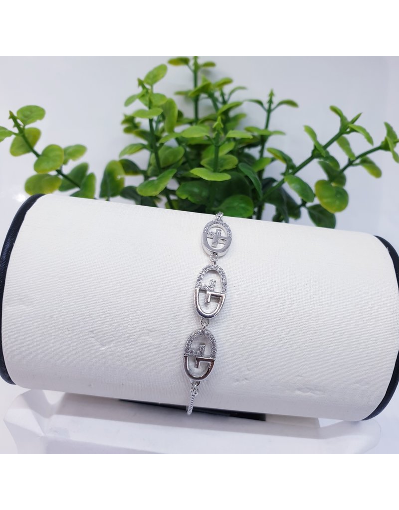 BJI0075 - Silver   Adjustable Bracelet