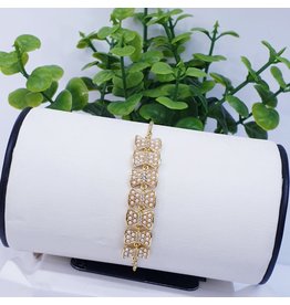 BJI0099 - Gold Bow Pearl Adjustable Bracelet