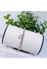 BJI0120 - Rose Gold Lock, Key  Adjustable Bracelet
