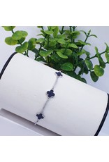 BJI0121 - Silver Black, Clove  Adjustable Bracelet