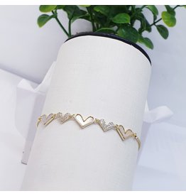 BJI0128 - Gold Heart  Adjustable Bracelet