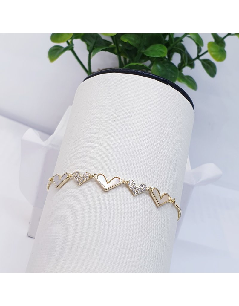 BJI0128 - Gold Heart  Adjustable Bracelet