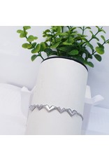 BJI0129 - Silver Heart  Adjustable Bracelet