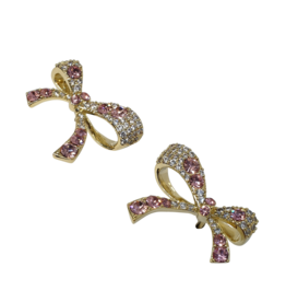 ERH0261 - Gold Pink Bow  Earring 342