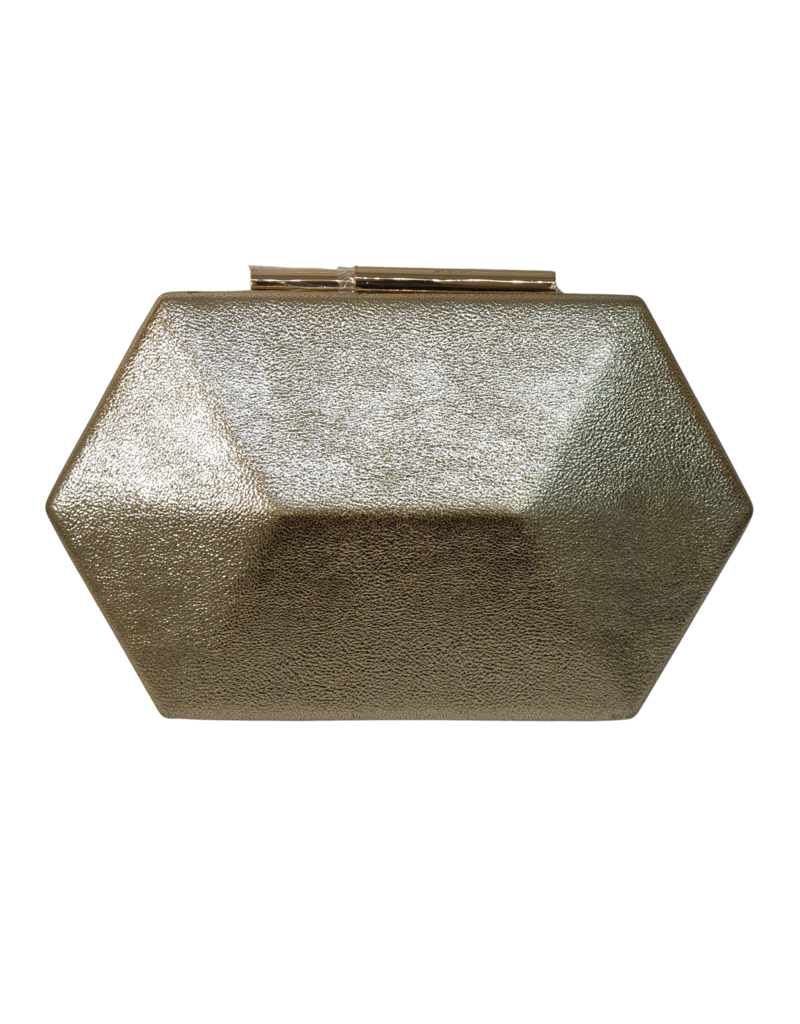 Cta0036 - Gold, Hexagonal Clutch Bag