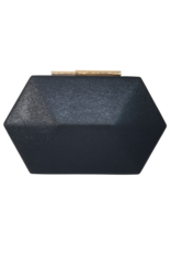 Cta0042 - Black, Hexagonal Clutch Bag