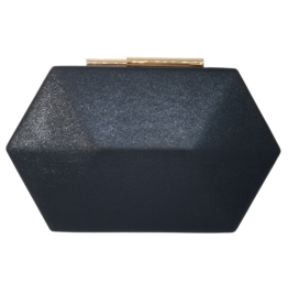 Cta0042 - Black, Hexagonal Clutch Bag