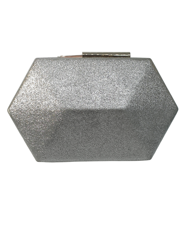 Cta0041 - Silver, Hexagonal Clutch Bag