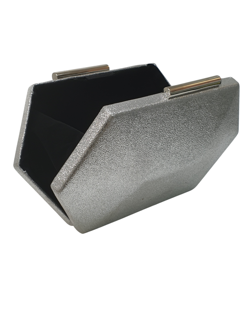 Cta0041 - Silver, Hexagonal Clutch Bag