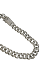 STD0009- Silver, Cuban Link Full Stone Necklace
