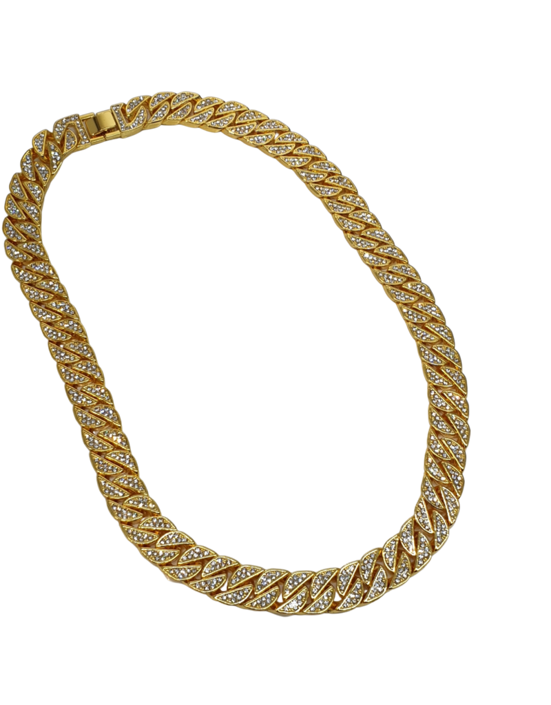 STD0033- Gold Linked 20 Inch Full Stone 