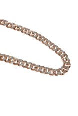 STD0018- Rose Gold, Cuban Link Half Stone Necklace