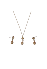 SSA0007- Rose Gold Drop Circle/Ovalnecklace & Earring Set