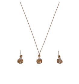 SSA0013- Rose Gold Drop Ovalnecklace & Earring Set