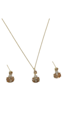 SSA0012- Gold Drop Ovalnecklace & Earring Set
