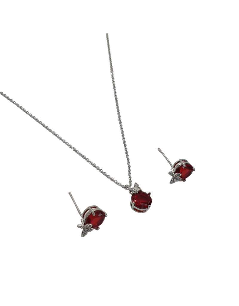 SSA0017- Silver Butterfly Circlenecklace & Earring Set